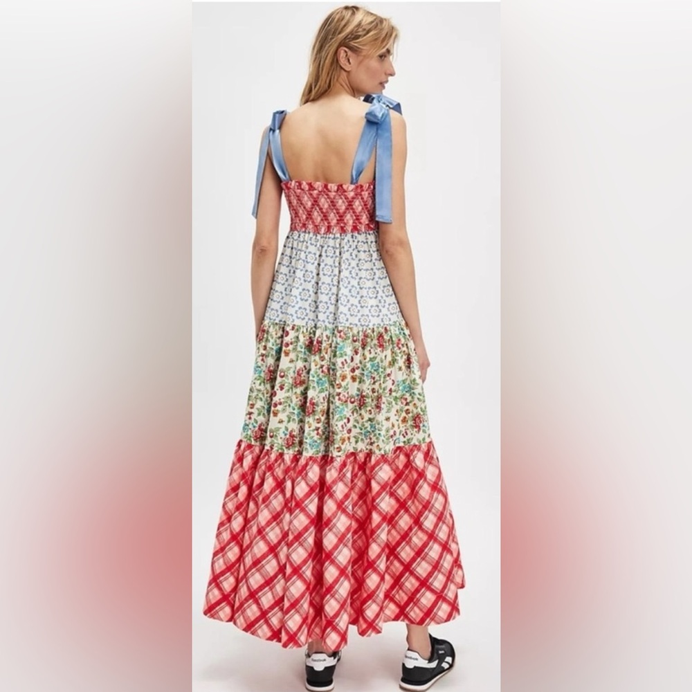 FREE PEOPLE Bluebell Mixed Print Cotton Maxi Dress - Picture 7 of 17